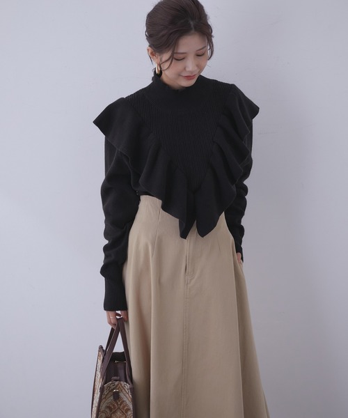 vis-`a-vis（ビサビ）の「【WEB限定】魅せるフリルニットプルオーバー（ニット/セーター・レディース・ブラック/グレー/キナリ/ピンク系その他2・FREE）」の22枚目の写真