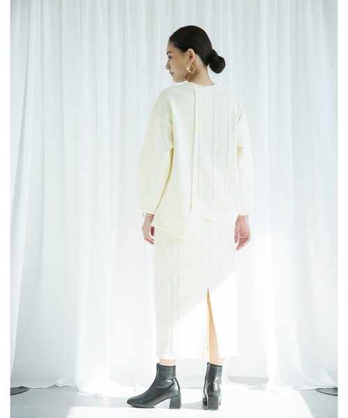 ENNEA(エンネア)の「【2021AW】段ボールニット切り替えタイトスカート(カット裏付き)(スカート・レディース・ブラック/グレー/アイボリー・38)」の15枚目の写真