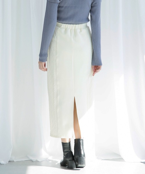 ENNEA(エンネア)の「【2021AW】段ボールニット切り替えタイトスカート(カット裏付き)(スカート・レディース・ブラック/グレー/アイボリー・38)」の9枚目の写真