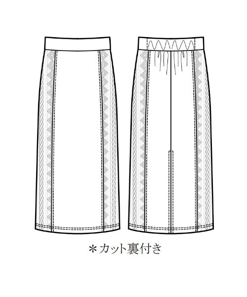 ENNEA(エンネア)の「【2021AW】段ボールニット切り替えタイトスカート(カット裏付き)(スカート・レディース・ブラック/グレー/アイボリー・38)」の10枚目の写真
