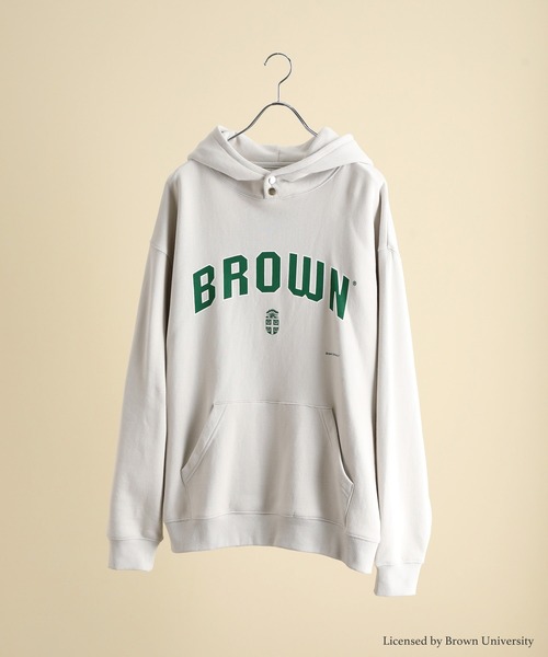 JUNRED（ジュンレッド）の「BROWN UNIVERSITY×JUNRed カレッジロゴプルパーカー（パーカー・メンズ・チャコールグレー/ライトグレー/グリーン・L/M）」の12枚目の写真