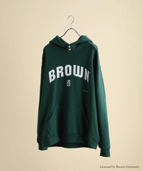 JUNRED（ジュンレッド）の「BROWN UNIVERSITY×JUNRed カレッジロゴプルパーカー（パーカー・メンズ・チャコールグレー/ライトグレー/グリーン・L/M）」の14枚目の写真