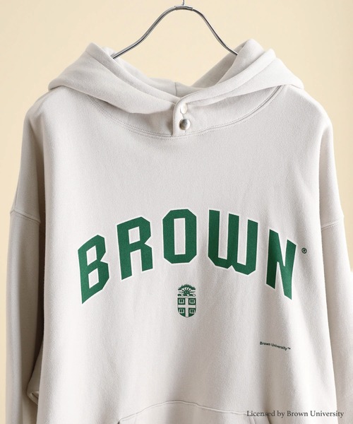 JUNRED（ジュンレッド）の「BROWN UNIVERSITY×JUNRed カレッジロゴプルパーカー（パーカー・メンズ・チャコールグレー/ライトグレー/グリーン・L/M）」の16枚目の写真