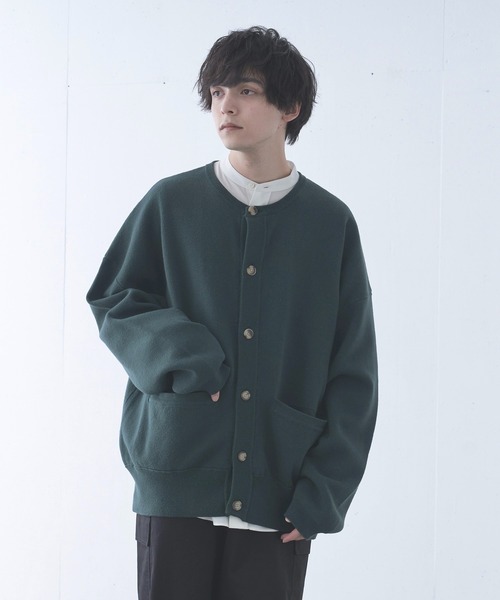 Alpinus(アルピナス)の「Alpinus - fluffy loose knit cardigan / フラフィー ルーズニットカーディガン(カーディガン/ボレロ・メンズ・チャコールグレー/グリーン・SMALL/MEDIUM)」の20枚目の写真