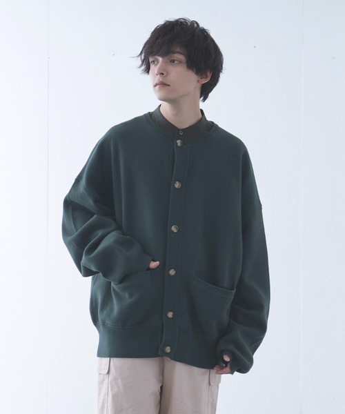 Alpinus(アルピナス)の「Alpinus - fluffy loose knit cardigan / フラフィー ルーズニットカーディガン(カーディガン/ボレロ・メンズ・チャコールグレー/グリーン・SMALL/MEDIUM)」の19枚目の写真