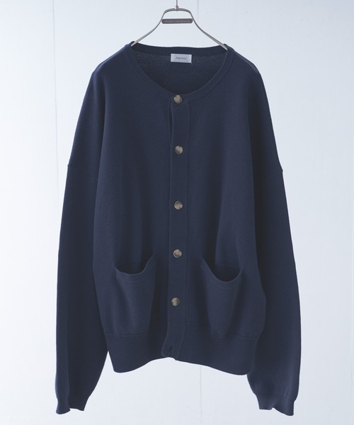 Alpinus(アルピナス)の「Alpinus - fluffy loose knit cardigan / フラフィー ルーズニットカーディガン(カーディガン/ボレロ・メンズ・チャコールグレー/グリーン・SMALL/MEDIUM)」の6枚目の写真