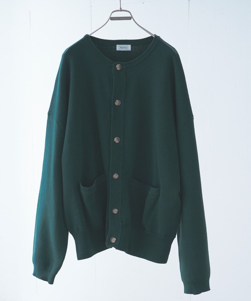 Alpinus(アルピナス)の「Alpinus - fluffy loose knit cardigan / フラフィー ルーズニットカーディガン(カーディガン/ボレロ・メンズ・チャコールグレー/グリーン・SMALL/MEDIUM)」の8枚目の写真