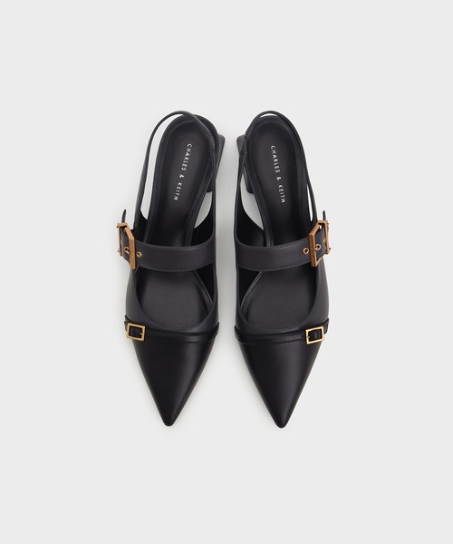CHARLES & KEITH(チャールズ & キース)の「ダブルバックルフレーム ヒールスリングバックパンプス / Double Buckle Flare Heel Slingback Pumps(パンプス・レディース・オフホワイト/ダークブルー・22.5cm/23cm/23.5cm/24.5cm/25cm/25.5cm/22cm)」の14枚目の写真