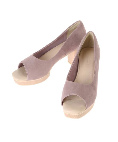 LAGUNAMOON（ラグナムーン）の「ウッドヒールオープントゥパンプス（パンプス・レディース・ブラウン/クリア/ラベンダー・SMALL/MEDIUM/X-SMALL）」の2枚目の写真