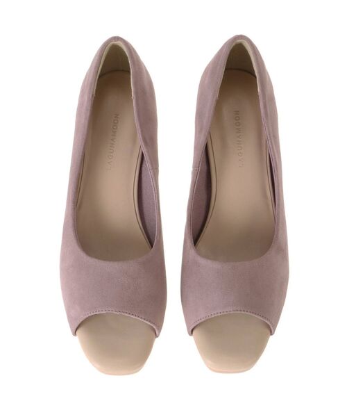 LAGUNAMOON（ラグナムーン）の「ウッドヒールオープントゥパンプス（パンプス・レディース・ブラウン/クリア/ラベンダー・SMALL/MEDIUM/X-SMALL）」の4枚目の写真