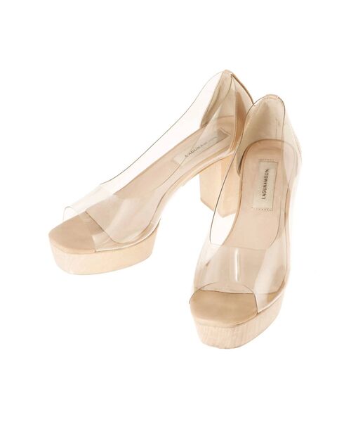 LAGUNAMOON（ラグナムーン）の「ウッドヒールオープントゥパンプス（パンプス・レディース・ブラウン/クリア/ラベンダー・SMALL/MEDIUM/X-SMALL）」の17枚目の写真