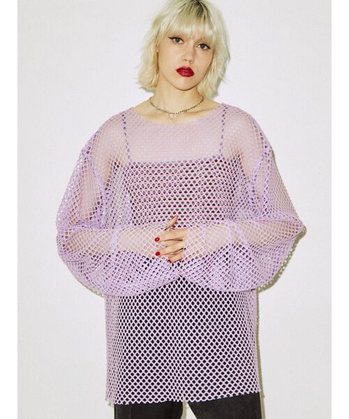 オーバーメッシュトップス（Tシャツ/カットソー）｜jouetie