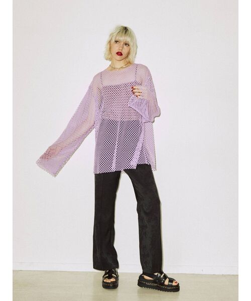 オーバーメッシュトップス（Tシャツ/カットソー）｜jouetie
