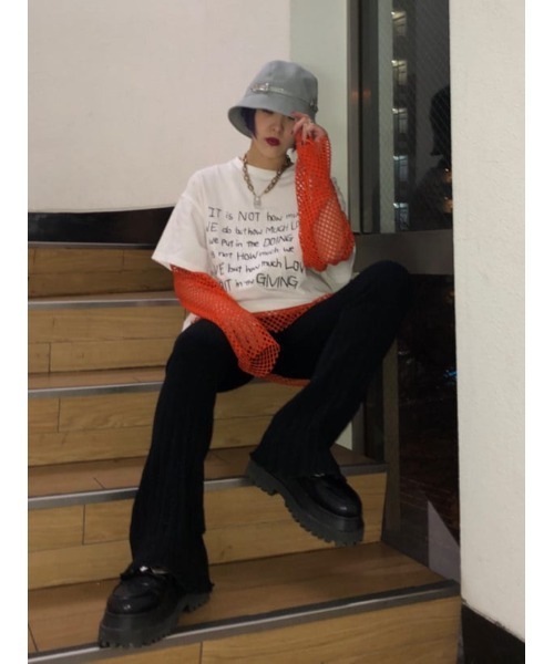 jouetie（ジュエティ）の「オーバーメッシュトップス（Tシャツ/カットソー・レディース・ブラック/パープル/オレンジ/グリーン/アイボリー/ブルー/パープル系その他3・MEDIUM）」の15枚目の写真