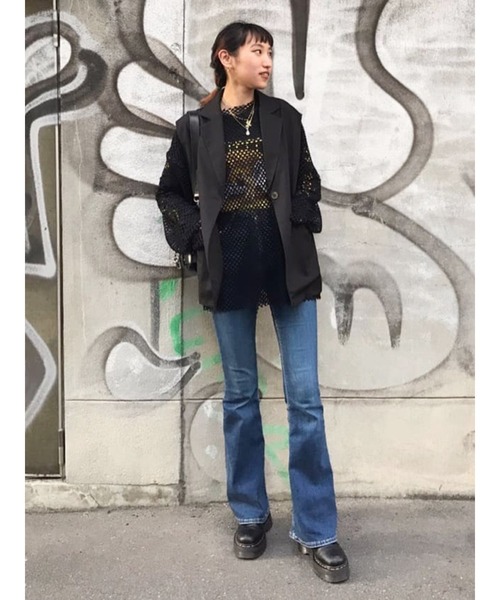 jouetie（ジュエティ）の「オーバーメッシュトップス（Tシャツ/カットソー・レディース・ブラック/パープル/オレンジ/グリーン/アイボリー/ブルー/パープル系その他3・MEDIUM）」の18枚目の写真