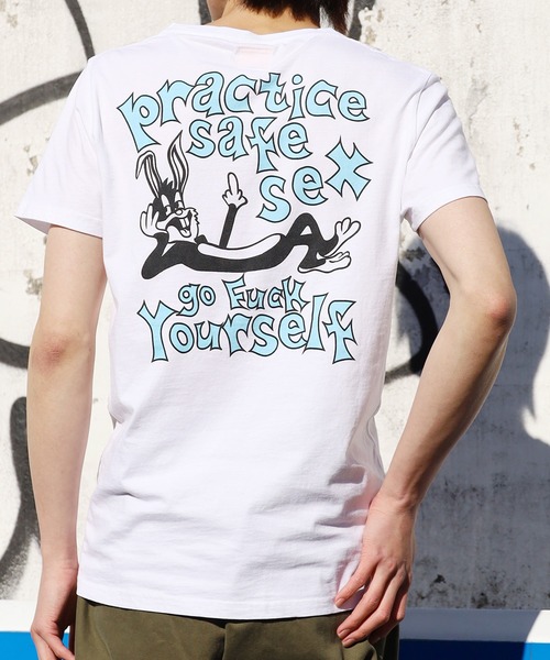 JUNGLES(ジャングルス)の「FR2/エフアールツー×JUNGLES/ジャングルス コラボ Safe Sex Tee グラフィックTシャツ(Tシャツ/カットソー・メンズ・ホワイト/ブラック・S/XL)」の6枚目の写真