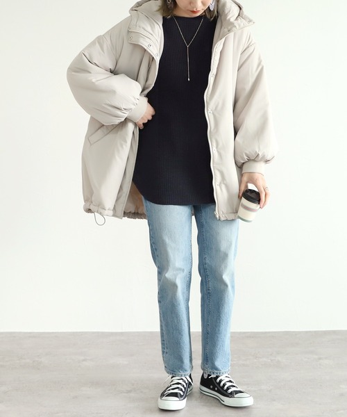 reca（レカ）の「ワッフル編みドルマンスリーブニット（ニット/セーター・レディース・ブラック/グレー/グレイッシュベージュ・FREE）」の8枚目の写真