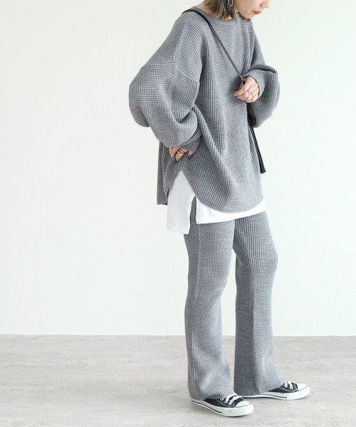 reca（レカ）の「ワッフル編みドルマンスリーブニット（ニット/セーター・レディース・ブラック/グレー/グレイッシュベージュ・FREE）」の22枚目の写真