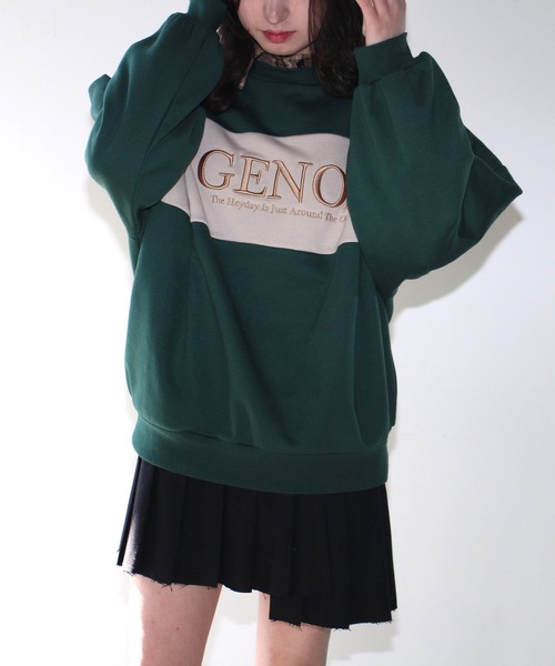 one way(ワンウェイ)の「【oneway Jeans】配色ラメロゴトレーナー(スウェット・レディース・ライトグレー/ブラック/ライトグリーン/ダークブルー・FREE)」の3枚目の写真