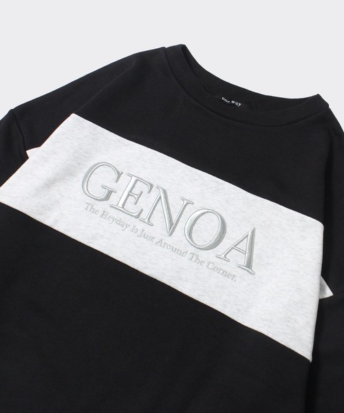 one way(ワンウェイ)の「【oneway Jeans】配色ラメロゴトレーナー(スウェット・レディース・ライトグレー/ブラック/ライトグリーン/ダークブルー・FREE)」の9枚目の写真