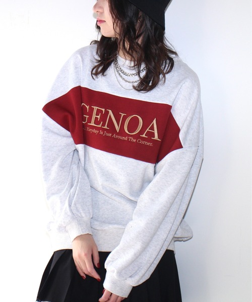 one way(ワンウェイ)の「【oneway Jeans】配色ラメロゴトレーナー(スウェット・レディース・ライトグレー/ブラック/ライトグリーン/ダークブルー・FREE)」の12枚目の写真