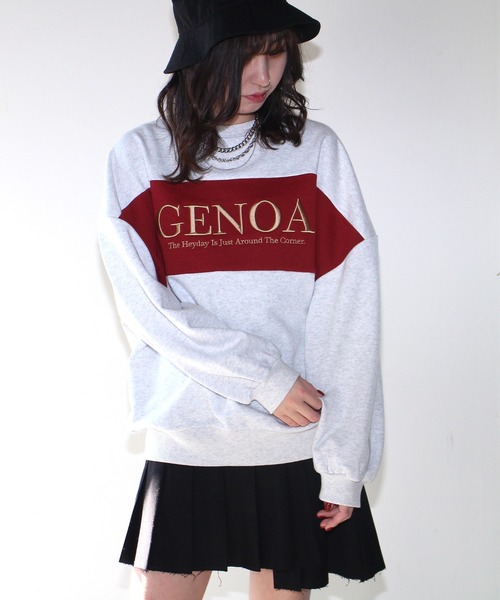 one way(ワンウェイ)の「【oneway Jeans】配色ラメロゴトレーナー(スウェット・レディース・ライトグレー/ブラック/ライトグリーン/ダークブルー・FREE)」の15枚目の写真