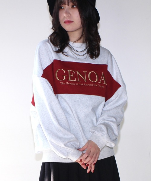 one way(ワンウェイ)の「【oneway Jeans】配色ラメロゴトレーナー(スウェット・レディース・ライトグレー/ブラック/ライトグリーン/ダークブルー・FREE)」の16枚目の写真
