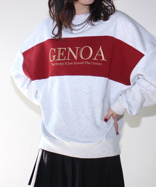 one way(ワンウェイ)の「【oneway Jeans】配色ラメロゴトレーナー(スウェット・レディース・ライトグレー/ブラック/ライトグリーン/ダークブルー・FREE)」の18枚目の写真