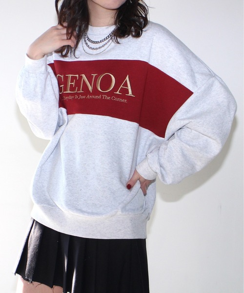 one way(ワンウェイ)の「【oneway Jeans】配色ラメロゴトレーナー(スウェット・レディース・ライトグレー/ブラック/ライトグリーン/ダークブルー・FREE)」の19枚目の写真
