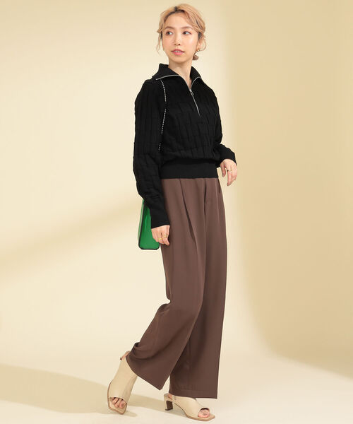 Ray BEAMS（レイビームス）の「Ray BEAMS / 1タック ストレート カラー パンツ（スラックス・レディース・ブラウン/ブルー/ピンク・1/0）」の9枚目の写真