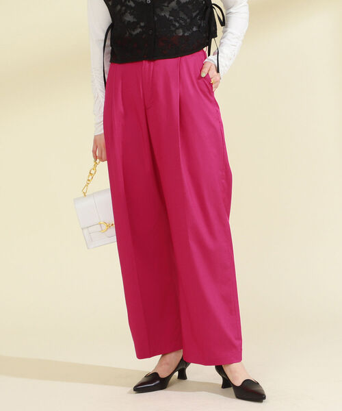 Ray BEAMS（レイビームス）の「Ray BEAMS / 1タック ストレート カラー パンツ（スラックス・レディース・ブラウン/ブルー/ピンク・1/0）」の10枚目の写真