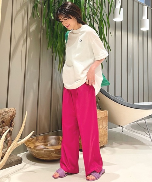 Ray BEAMS（レイビームス）の「Ray BEAMS / 1タック ストレート カラー パンツ（スラックス・レディース・ブラウン/ブルー/ピンク・1/0）」の16枚目の写真