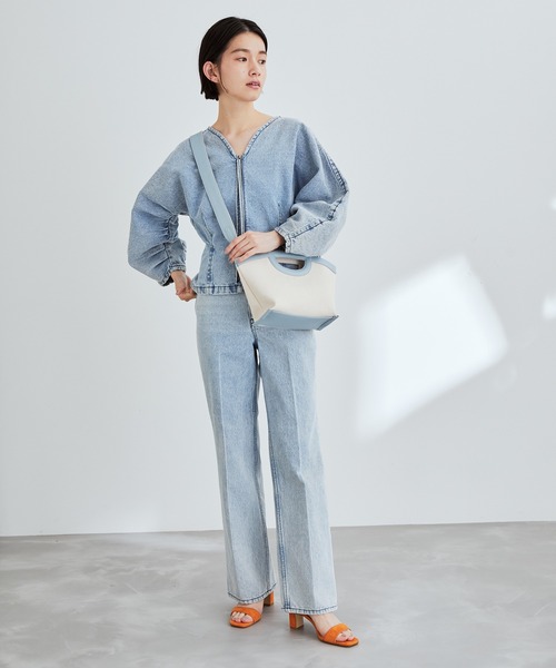 ADAM ET ROPE'（アダムエロペ）の「【サステナブル】コットンブラウス（シャツ/ブラウス・レディース・ホワイト/サックスブルー・FREE）」の17枚目の写真