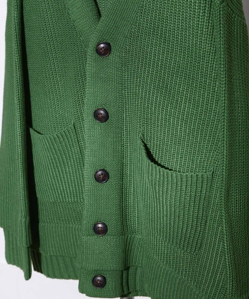 NILWAY（ニルウェイ）の「コットン混ニットマルチレイヤードビッグカーディガン（カーディガン/ボレロ・メンズ・ブラック/グリーン/アイボリー/チャコール・MEDIUM/LARGE）」の19枚目の写真