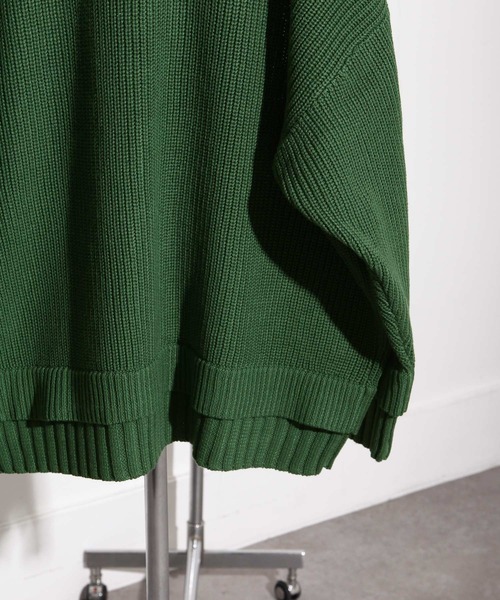 NILWAY（ニルウェイ）の「コットン混ニットマルチレイヤードビッグカーディガン（カーディガン/ボレロ・メンズ・ブラック/グリーン/アイボリー/チャコール・MEDIUM/LARGE）」の22枚目の写真