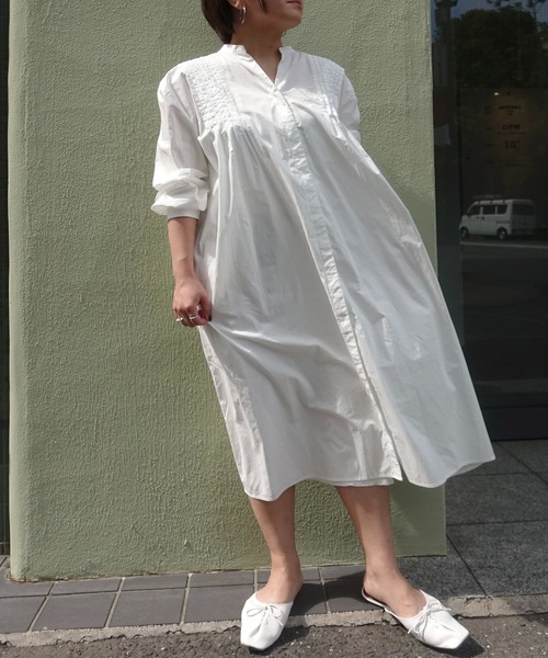 Karlas(カルラス)の「【Karlas/カルラス】ピンタック シャツワンピース(シャツワンピース・レディース・サックスブルー/ホワイト・FREE)」の10枚目の写真