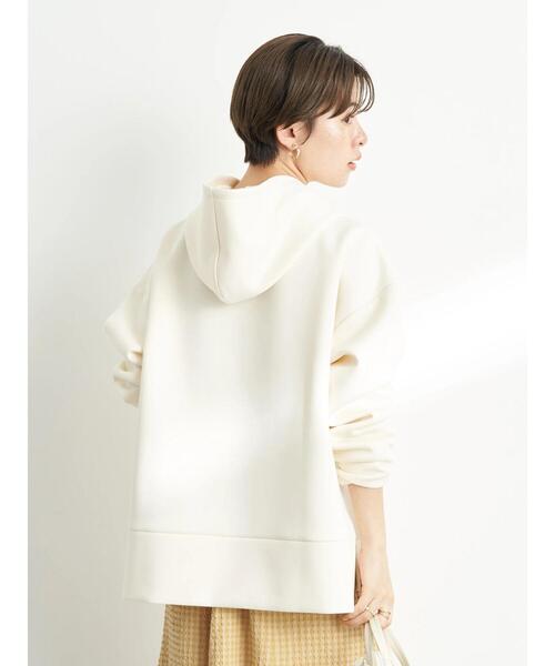 earth music&ecology(アースミュージックアンドエコロジー)の「ツイルダンボールフードプルオーバー*(パーカー・レディース・ライム/ベージュ/アイボリー・FREE)」の9枚目の写真