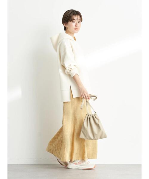 earth music&ecology(アースミュージックアンドエコロジー)の「ツイルダンボールフードプルオーバー*(パーカー・レディース・ライム/ベージュ/アイボリー・FREE)」の13枚目の写真