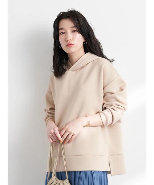 earth music&ecology(アースミュージックアンドエコロジー)の「ツイルダンボールフードプルオーバー*(パーカー・レディース・ライム/ベージュ/アイボリー・FREE)」の20枚目の写真