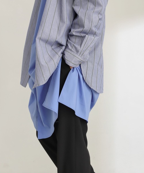 SENSE OF PLACE by URBAN RESEARCH（センスオブプレイスバイアーバンリサーチ）の「バンドカラーロングシャツB（シャツ/ブラウス・メンズ・ホワイト/ブルー・MEDIUM/LARGE）」の22枚目の写真