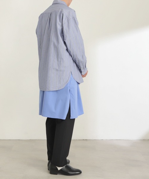 SENSE OF PLACE by URBAN RESEARCH（センスオブプレイスバイアーバンリサーチ）の「バンドカラーロングシャツB（シャツ/ブラウス・メンズ・ホワイト/ブルー・MEDIUM/LARGE）」の19枚目の写真