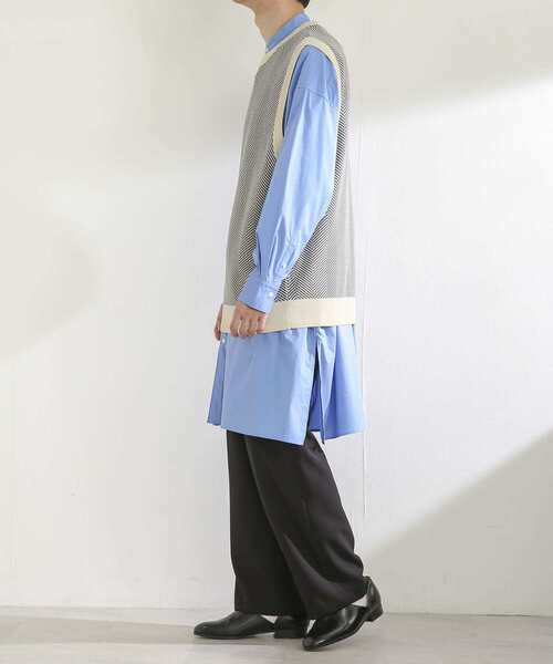 SENSE OF PLACE by URBAN RESEARCH（センスオブプレイスバイアーバンリサーチ）の「バンドカラーロングシャツB（シャツ/ブラウス・メンズ・ホワイト/ブルー・MEDIUM/LARGE）」の18枚目の写真