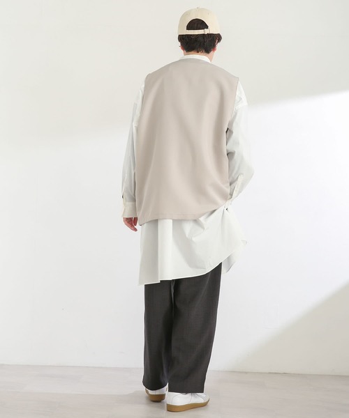 SENSE OF PLACE by URBAN RESEARCH（センスオブプレイスバイアーバンリサーチ）の「バンドカラーロングシャツB（シャツ/ブラウス・メンズ・ホワイト/ブルー・MEDIUM/LARGE）」の13枚目の写真