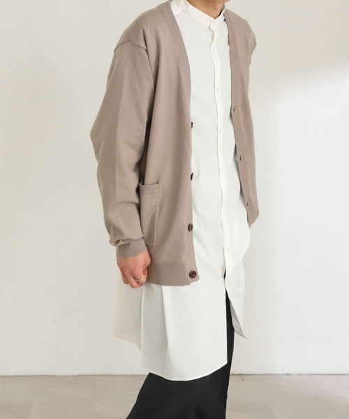 SENSE OF PLACE by URBAN RESEARCH（センスオブプレイスバイアーバンリサーチ）の「バンドカラーロングシャツB（シャツ/ブラウス・メンズ・ホワイト/ブルー・MEDIUM/LARGE）」の10枚目の写真