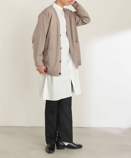 SENSE OF PLACE by URBAN RESEARCH（センスオブプレイスバイアーバンリサーチ）の「バンドカラーロングシャツB（シャツ/ブラウス・メンズ・ホワイト/ブルー・MEDIUM/LARGE）」の8枚目の写真