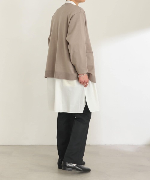 SENSE OF PLACE by URBAN RESEARCH（センスオブプレイスバイアーバンリサーチ）の「バンドカラーロングシャツB（シャツ/ブラウス・メンズ・ホワイト/ブルー・MEDIUM/LARGE）」の7枚目の写真