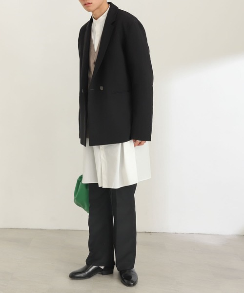 SENSE OF PLACE by URBAN RESEARCH（センスオブプレイスバイアーバンリサーチ）の「バンドカラーロングシャツB（シャツ/ブラウス・メンズ・ホワイト/ブルー・MEDIUM/LARGE）」の6枚目の写真