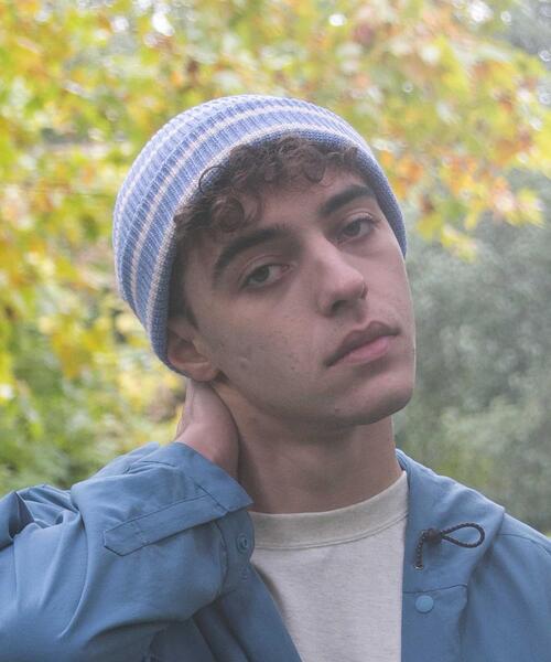 wonderland（ワンダーランド）の「＜wonderland＞ BORDER BEANIE/ビーニー（ニットキャップ/ビーニー・メンズ・ライトブルー/ダークブラウン・FREE）」の7枚目の写真