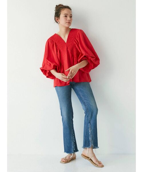 Ungrid（アングリッド）の「ハイウエストスリットフレアデニム（デニムパンツ・レディース・ブルー・24inch/25inch/26inch）」の13枚目の写真