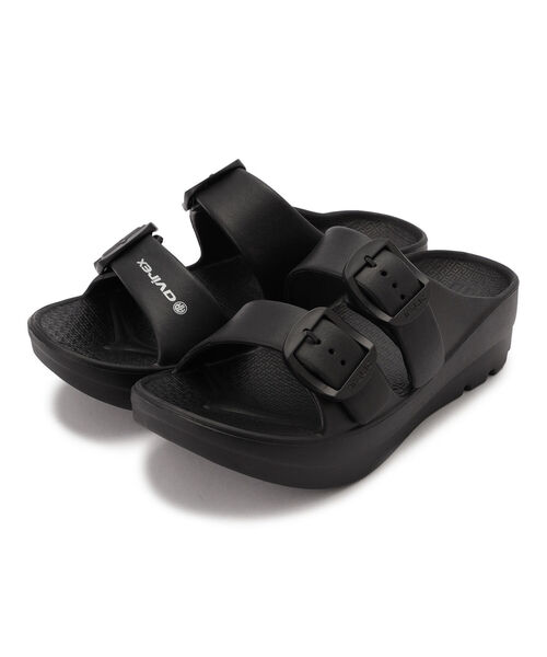 AVIREX（アヴィレックス）の「TELIC W-BUCKLE SANDAL / テリック ダブルバックル サンダル / AVIREX / アヴィレックス（サンダル・メンズ・ブラック/オリーブ・MEDIUM/X-LARGE/LARGE）」の2枚目の写真